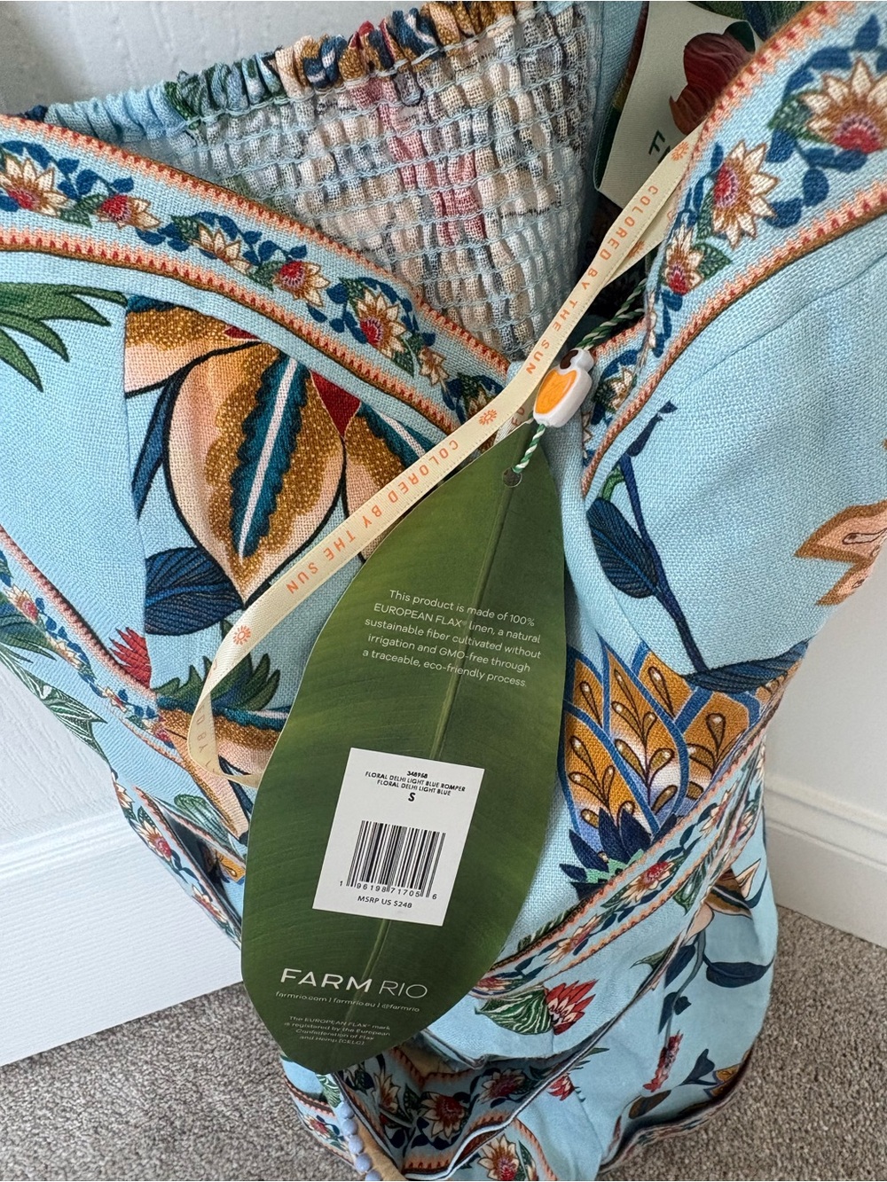 Farm Rio Light Blue Floral Delhi Romper - Picture 4 of 4